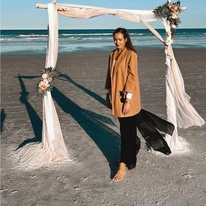 Carole Wren Brown Women's Oversized Lightweight Fall Coatigan Jacket Trendy